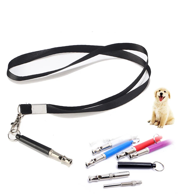 Adjustable Pet Dogs Training Whistle With Rope Stop Barking Ultrasonic