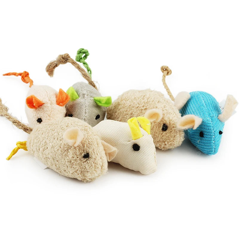 6pcs Mix Pet Toy Catnip Mice Cats Toys Fun Plush Mouse Cat Toy For