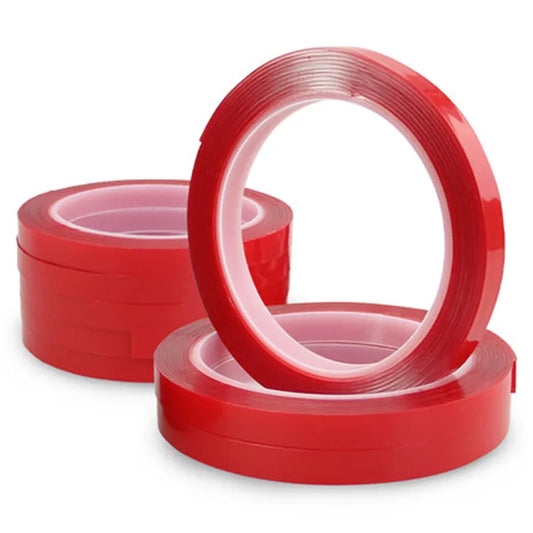 1 Roll 3m Strong Acrylic Adhesive PET Tape Red Film Clear Double Side