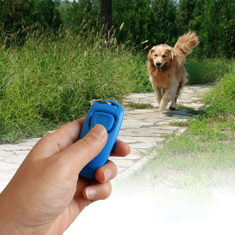 2 In 1 Pet Dog Training Clickers Pet Puppy Kitty Training Whistles Key