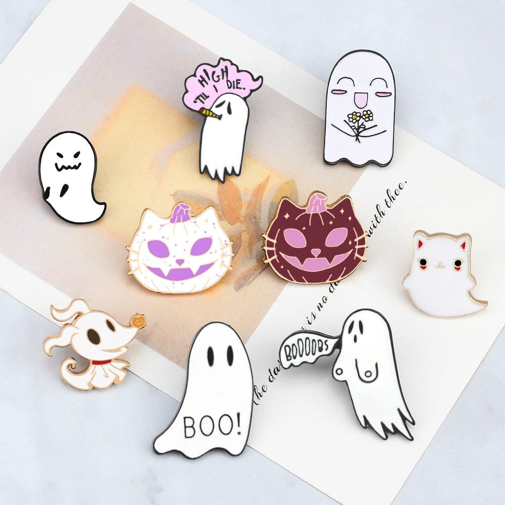 Enamel Pin Cute Halloween | Enamel Brooches Halloween | Halloween