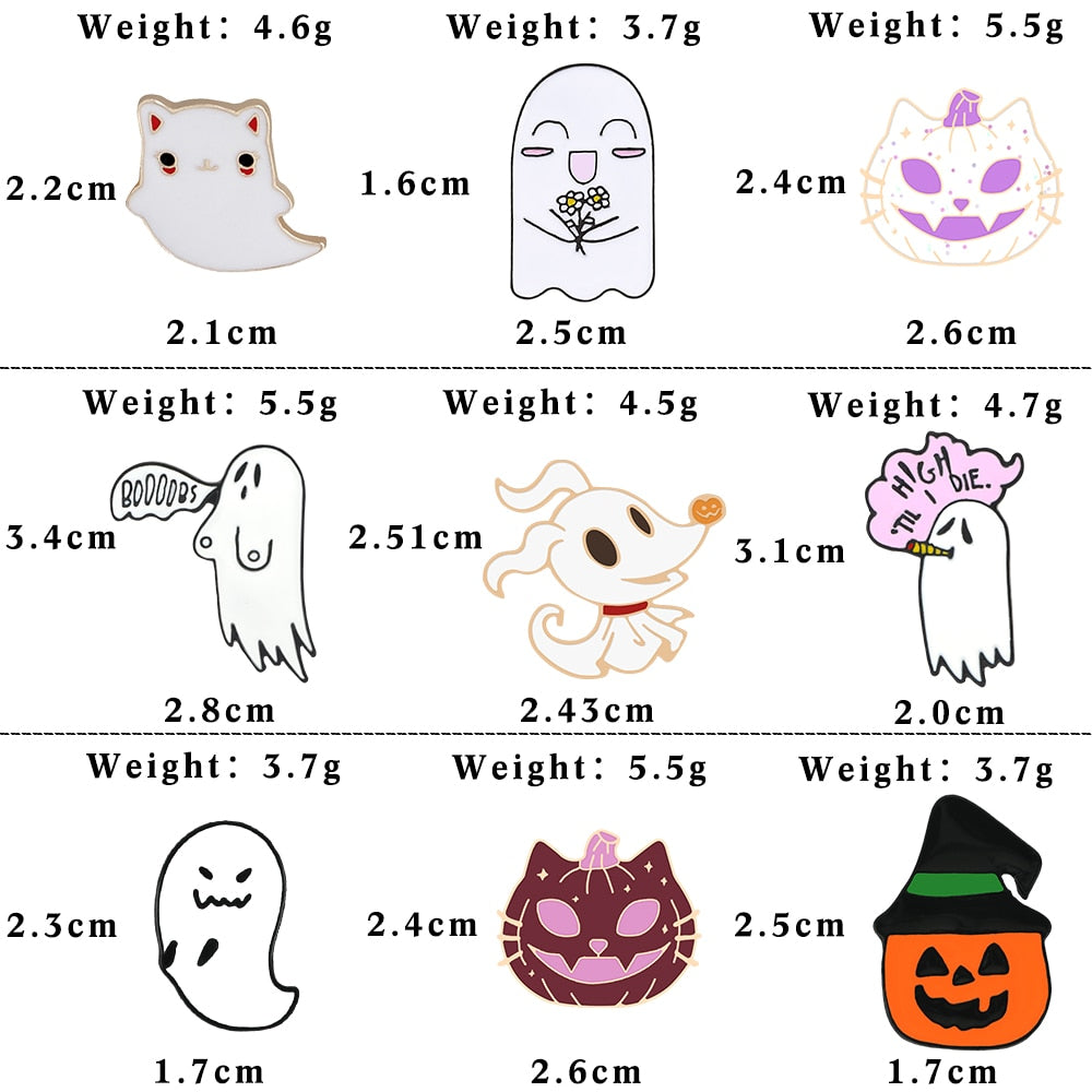 Enamel Pin Cute Halloween | Enamel Brooches Halloween | Halloween