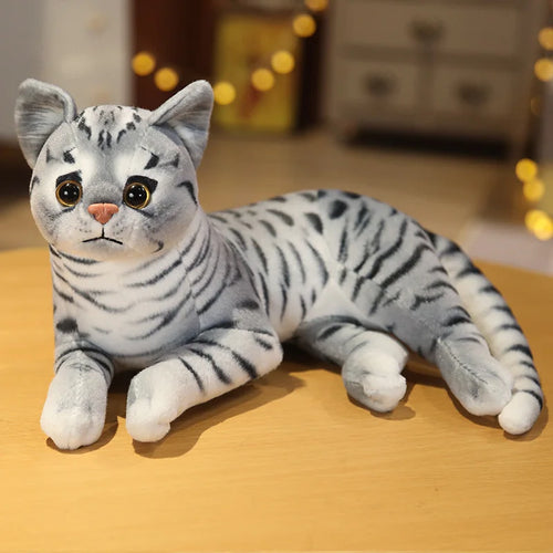 29cm Simulation American Shorthai &Siamese Cat Plush Stuffed Lifelike