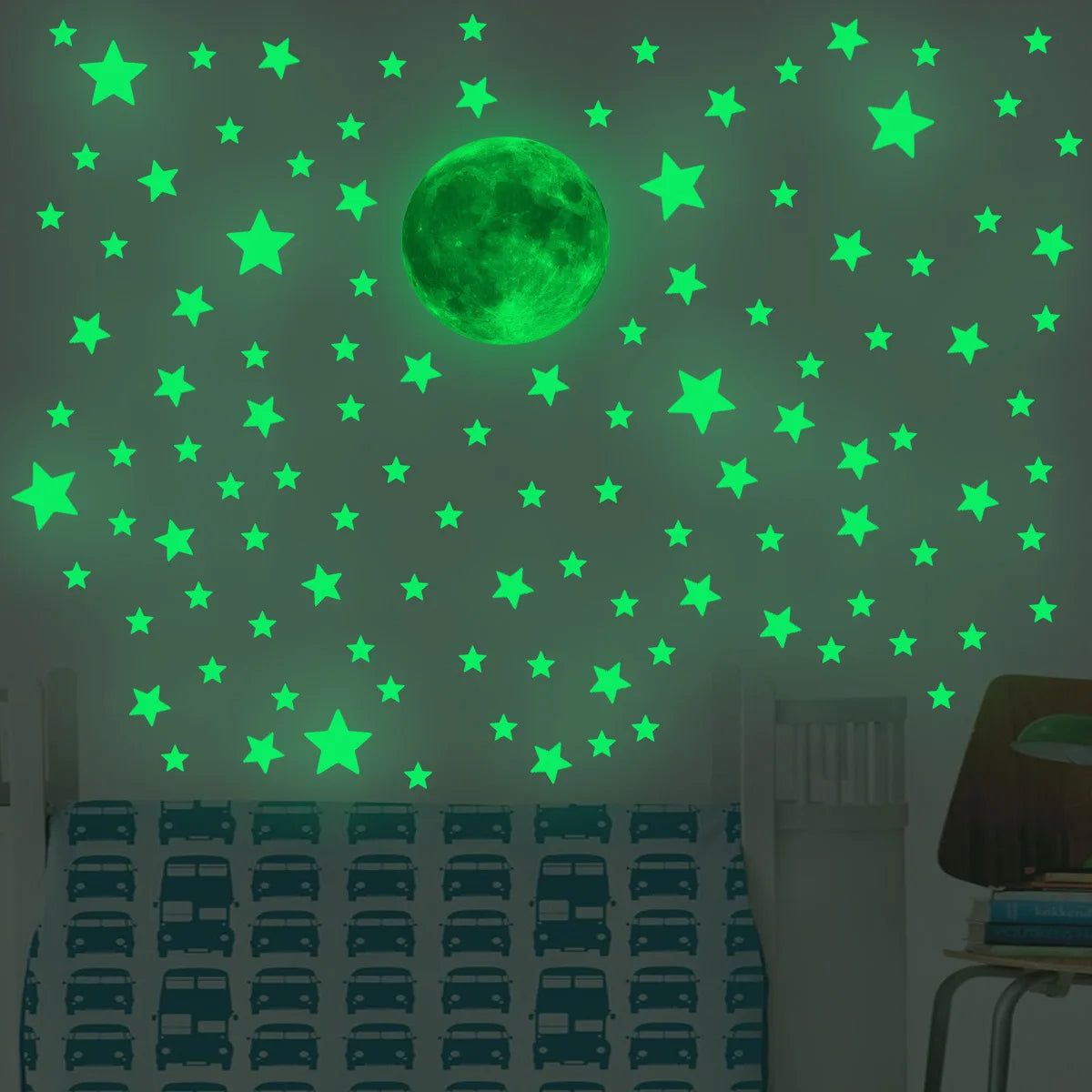 Luminous Moon Stars Wall Stickers for Kids room Bedroom Decor Glow in