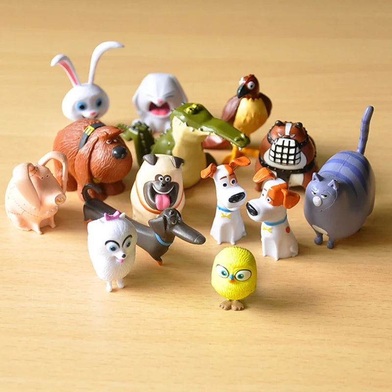 14 pcs Secret Pets PVC Rabbit Snowball Gidget Mel Dog Max Duke Cat