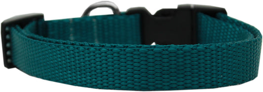 Plain Nylon Dog Collar, Teal - Small