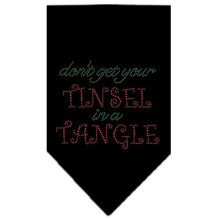 Tinsel in a Tangle Rhinestone Bandana - Black, Large