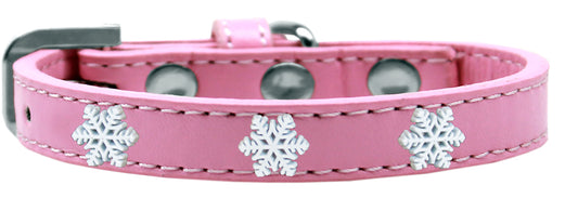 Snowflake Widget Dog Collar, Light Pink - Size 16