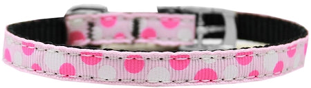 Confetti Dots Nylon Dog Collar with Classic Buckle 0.37 in., Light
