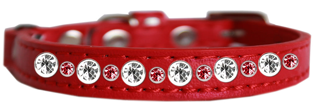 Posh Jeweled Cat Collar, Red - Size 12