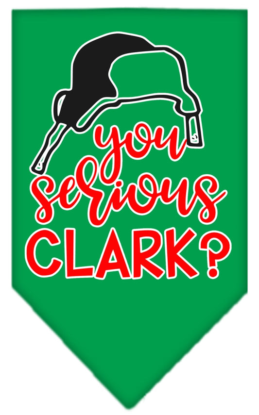 Mirage Pet 66-425 LGEG You Serious Clark Screen Print Bandana, Eme