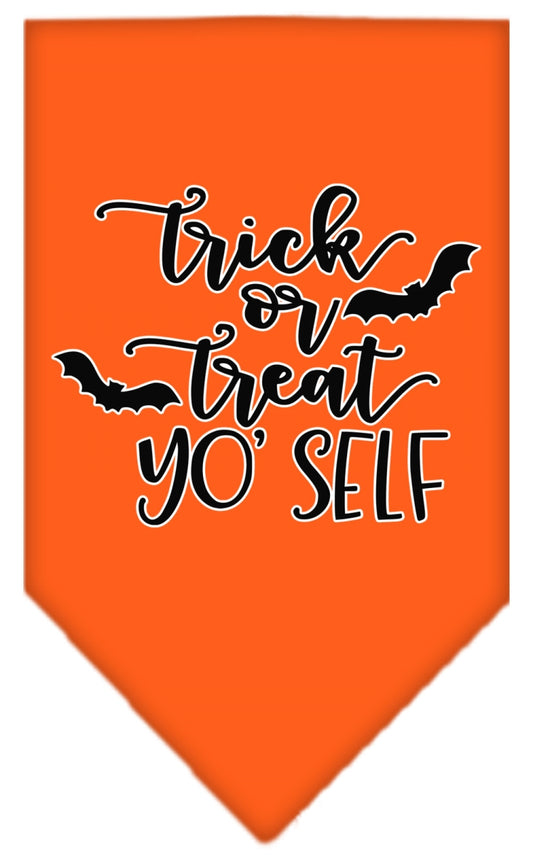 Mirage Pet 66-437 LGOR Trick or Treat Yo Self Screen Print Bandana&#44