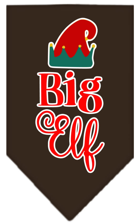 Mirage Pet 66-411 LGCO Big Elf Screen Print Bandana, Cocoa - Large