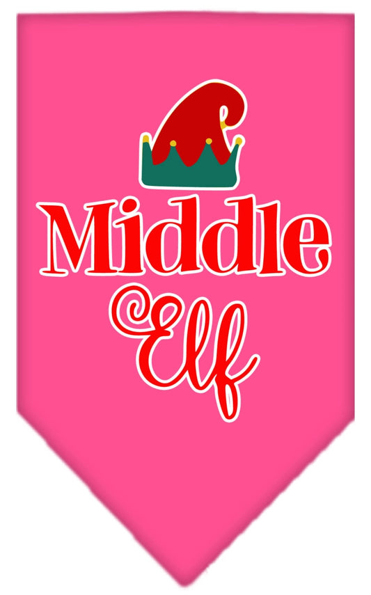 Mirage Pet 66-413 LGBPK Middle Elf Screen Print Bandana, Bright Pi