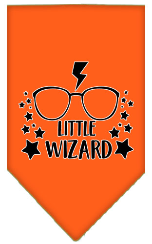 Mirage Pet 66-462 LGOR Little Wizard Screen Print Bandana, Orange