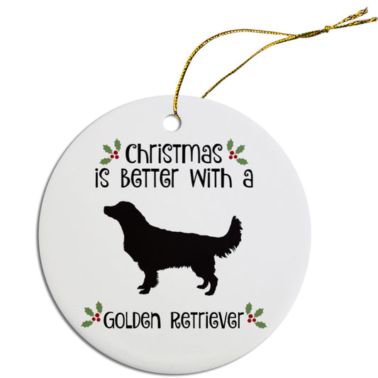 Mirage Pet ORN-R-B39 Breed Specific Round Christmas Ornament - Golden