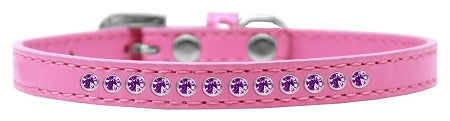 Purple Crystal Puppy Collar, Bright Pink - Size 12