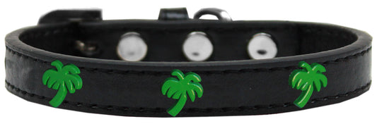 Mirage Pet 631-24 BK12 Green Palm Tree Widget Dog Collar, Black -