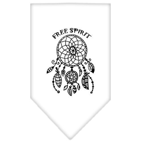Free Spirit Screen Print Bandana, White - Large