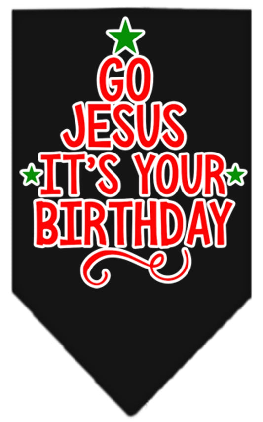 Go Jesus Screen Print Bandana, Black - Large