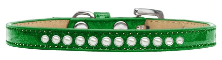 Pearl Puppy Ice Cream Collar, Emerald Green - Size 8