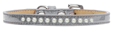 Pearl Puppy Ice Cream Collar, Silver - Size 8