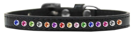 Mirage Pet 611-12 BK-14 One Row Confetti Puppy Collar, Black - Siz