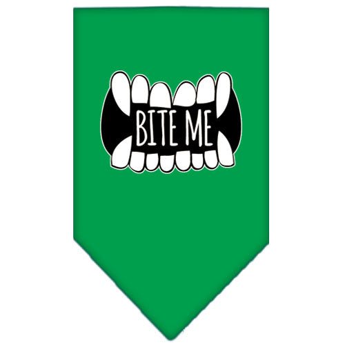Bite Me Screen Print Bandana, Emerald Green - Small