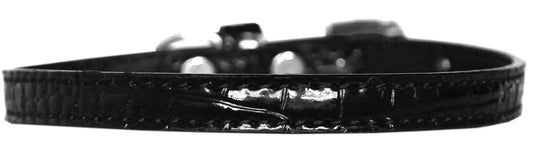 Mirage Pet 720-01 BKC10 Omaha Plain Croc Dog Collar, Black - Size