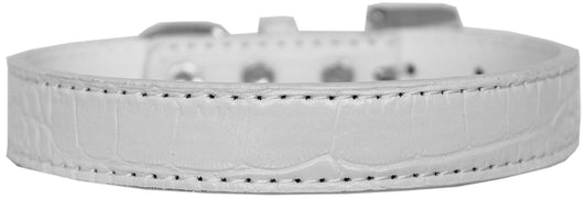 Mirage Pet 720-03 WTC16 Tulsa Plain Croc Dog Collar, White - Size