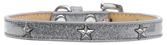 Silver Star Widget Dog Collar, Silver Ice Cream - Size 16