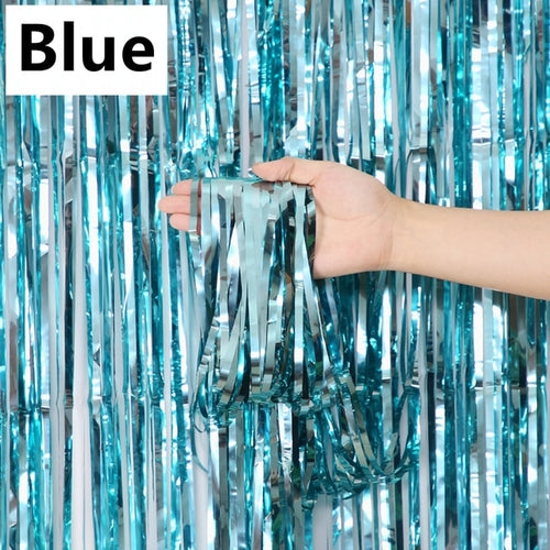 New 4/2/1pack Party Backdrop Metallic Foil Fringe Tinsel Curtain Adult