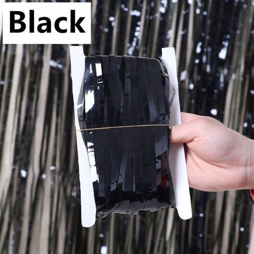 New 4/2/1pack Party Backdrop Metallic Foil Fringe Tinsel Curtain Adult