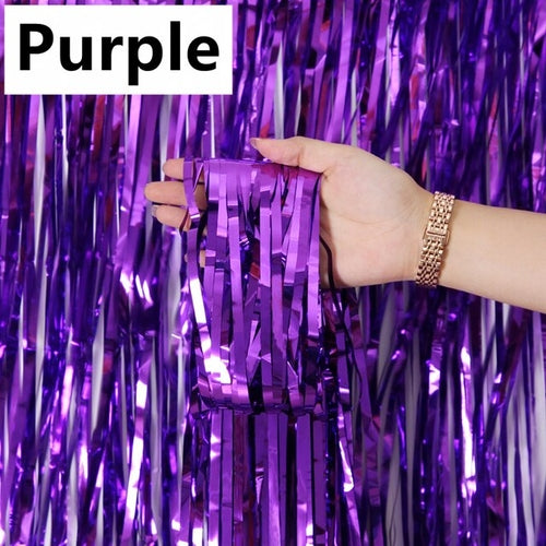 New 4/2/1pack Party Backdrop Metallic Foil Fringe Tinsel Curtain Adult