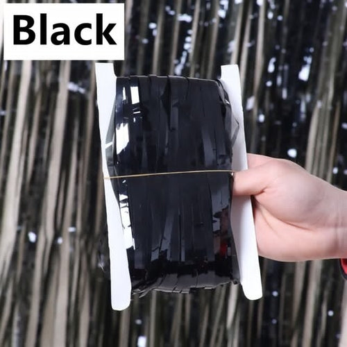 New 4/2/1pack Party Backdrop Metallic Foil Fringe Tinsel Curtain Adult