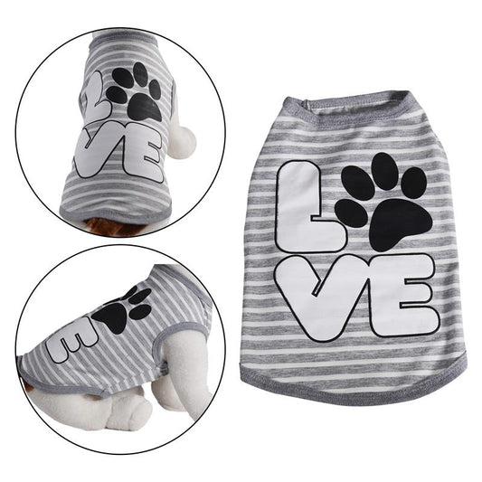 Primeware 6100-SM Love Dog Shirt Grey Stripe - Small