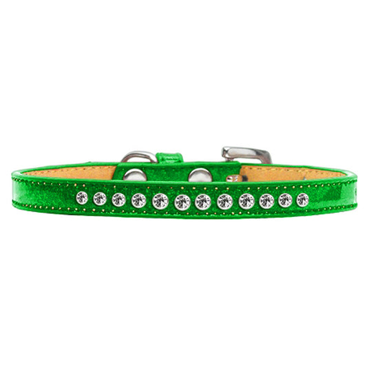Crystal Puppy Ice Cream Dog Collar, Green - Size 12