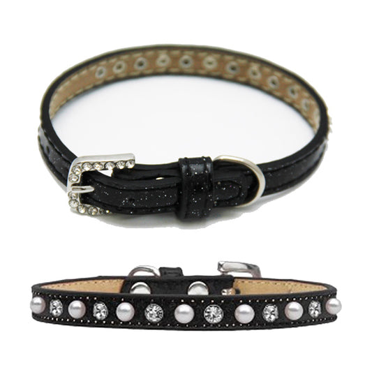 Mirage 612-04 BK-14 Pearl & Jewel Puppy Ice Cream Collar, Black -