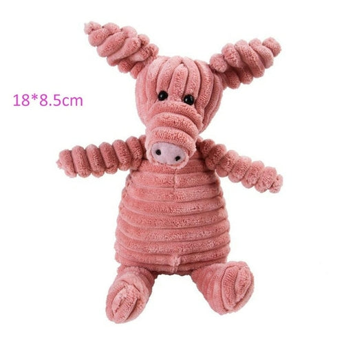Plush Dog Toy Animals Shape Bite Resistant Squeaky Toys Corduroy Dog
