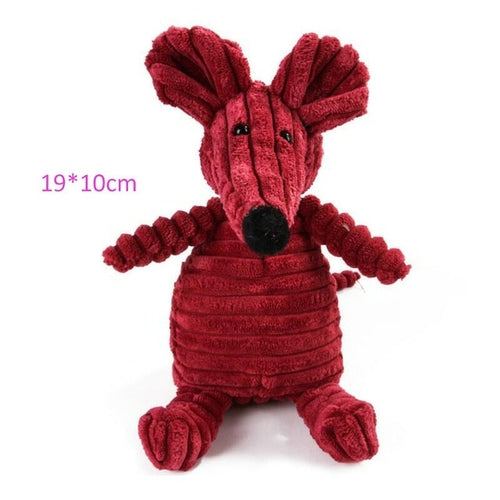Plush Dog Toy Animals Shape Bite Resistant Squeaky Toys Corduroy Dog
