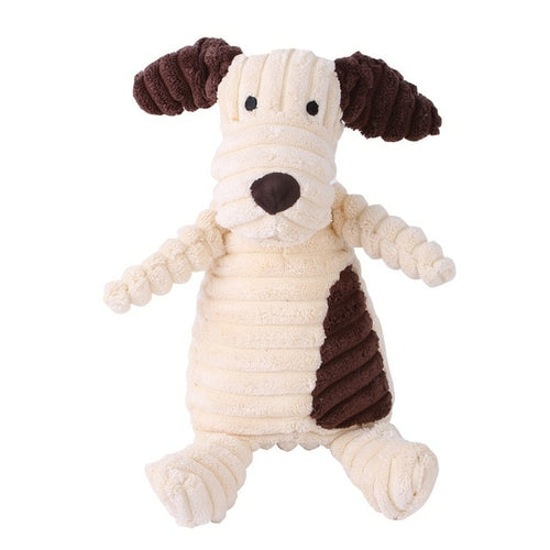 Plush Dog Toy Animals Shape Bite Resistant Squeaky Toys Corduroy Dog