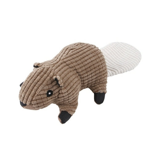 Plush Dog Toy Animals Shape Bite Resistant Squeaky Toys Corduroy Dog