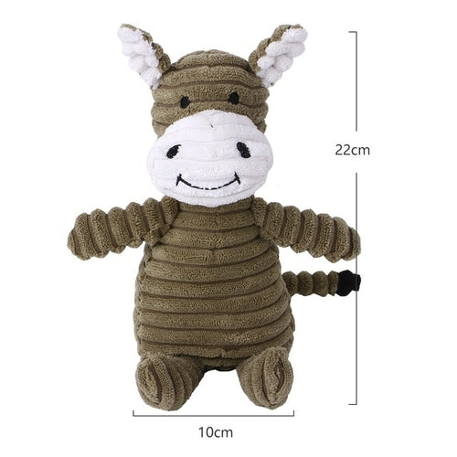 Plush Dog Toy Animals Shape Bite Resistant Squeaky Toys Corduroy Dog