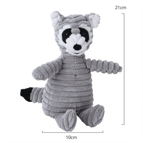 Plush Dog Toy Animals Shape Bite Resistant Squeaky Toys Corduroy Dog