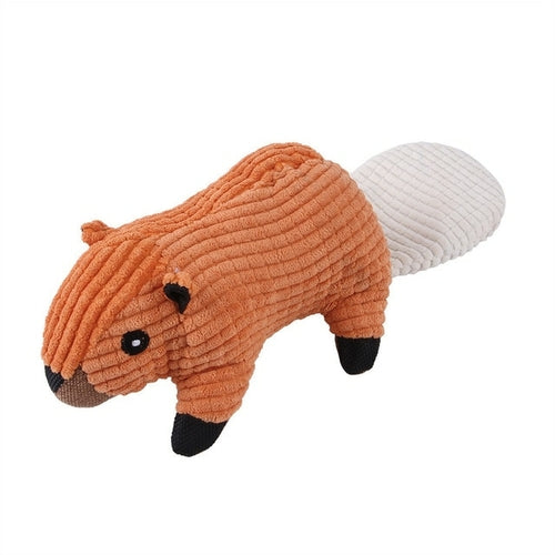 Plush Dog Toy Animals Shape Bite Resistant Squeaky Toys Corduroy Dog