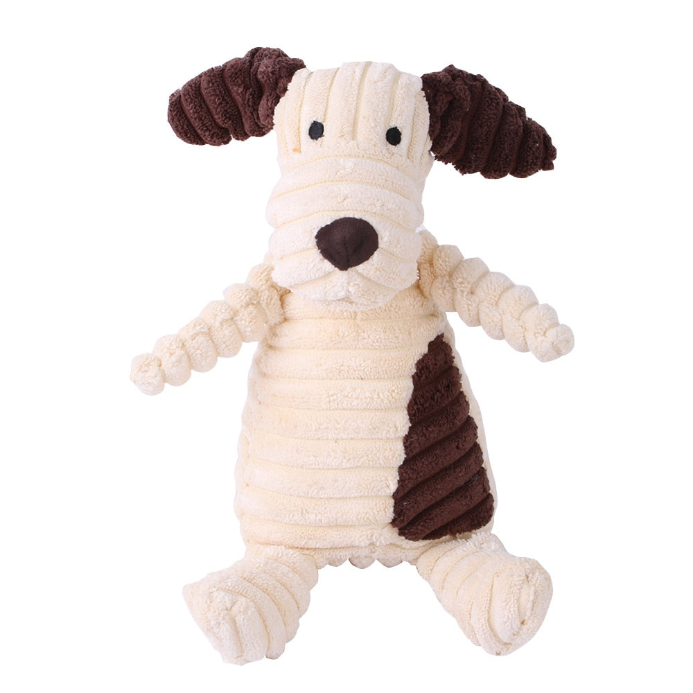 Plush Dog Toy Animals Shape Bite Resistant Squeaky Toys Corduroy Dog