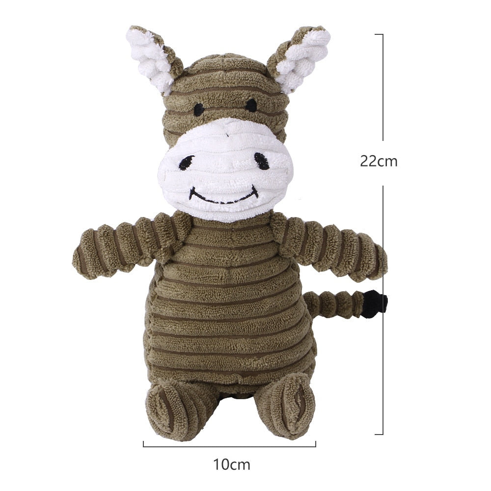 Plush Dog Toy Animals Shape Bite Resistant Squeaky Toys Corduroy Dog