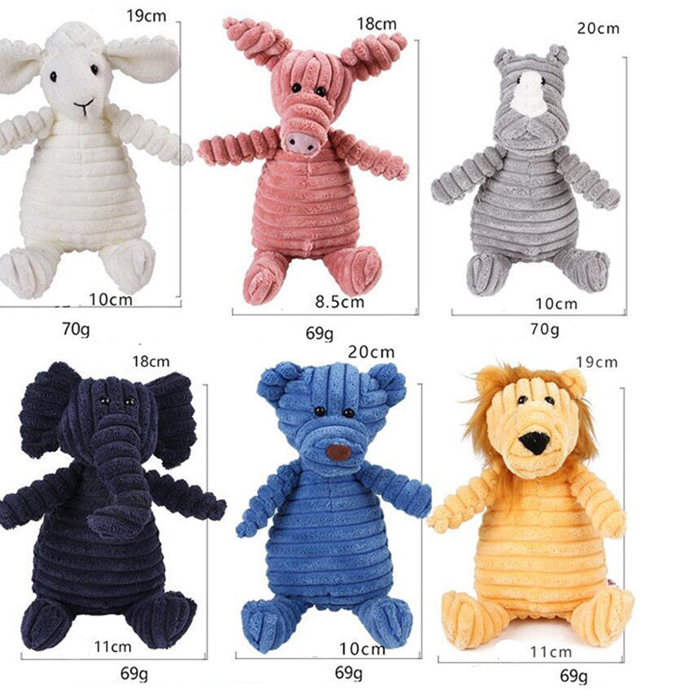Plush Dog Toy Animals Shape Bite Resistant Squeaky Toys Corduroy Dog