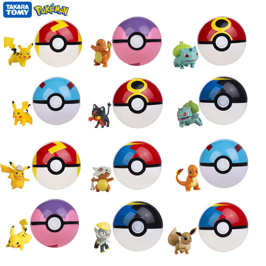 Pokemon Pokeball With Cartoons Movie Anime Figure Pikachu Charmander