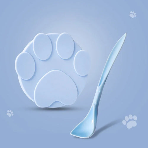 New Portable Silicone Dog Cat Canned Lid 2-in-1Food Sealer Spoon Pet